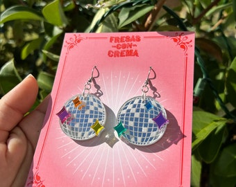 Disco Sparkle Earrings | Acrylic Earrings | Handcrafted | Small Gifts | Birthday | Jewelry | Accessories