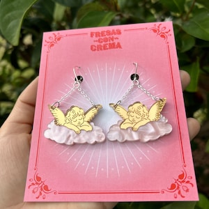 Angel Cloud Earrings | Acrylic Earrings | Handcrafted | Small Gifts | Birthday | Jewelry | Accessories