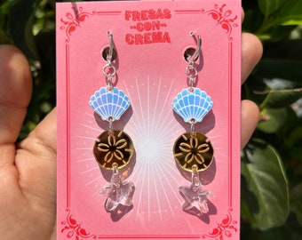 Beachy Earrings | Summer Acrylic Earrings | Handcrafted | Small Gifts | Birthday | Jewelry | Accessories