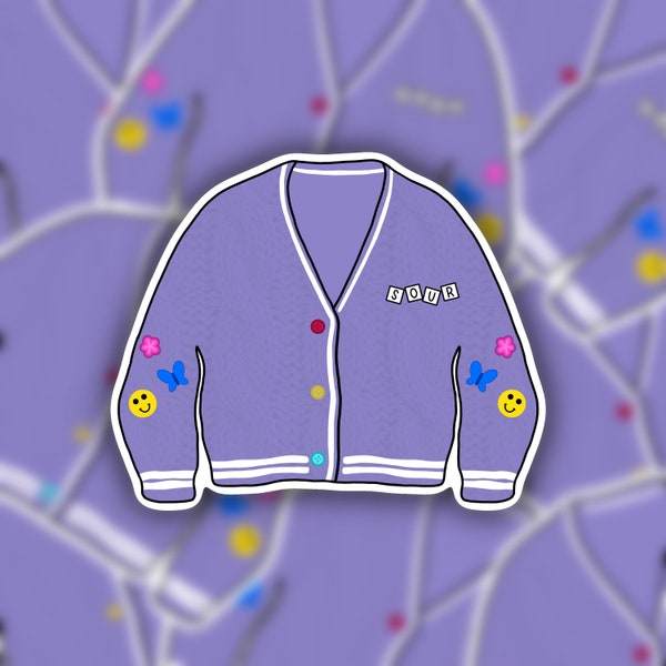 Taylor x Olivia Sour Inspired Cardigan Sticker Decal