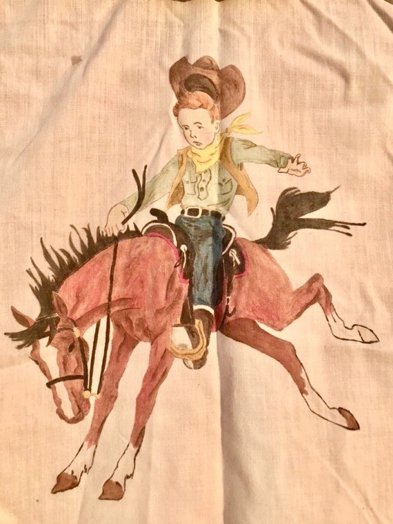 1950’s Hand Drawn Cowboy Bronc-Buster Sleeveless T