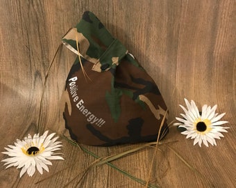 Camouflage Knot Bag, Handmade Knot Bag, Japanese Knot Bag, Wristlet Knot Bag, Wrist Knot Bag, Knot Bag, Wrist Bag, Small Purse, Gift For Her