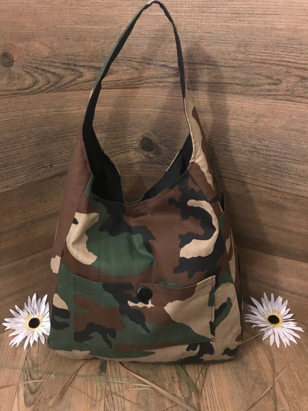 Camouflage Boho Shoulder Bag, Camouflage Shoulder Bag, Large Camouflage