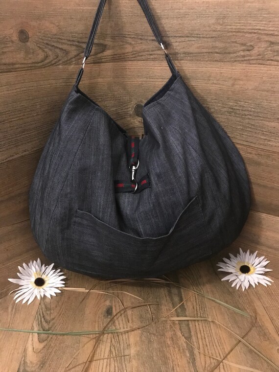 Denim Boho Shoulder Bag Large Denim Shoulder Bag Denim Bag Etsy