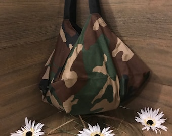 Camouflage Bag, Boho Bag, Hippie Bag, Handmade Bag, Shoulder Bag, Camouflage Purse, Handbag, Diaper Bag, Eco Bag
