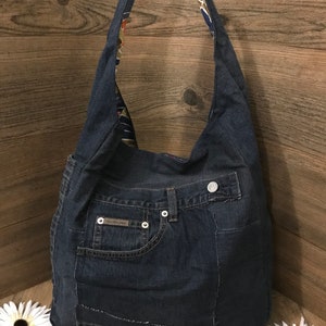 Denim Shoulder Bag,Recycle Denim Bag,Handmade Denim Boho Bag,Large Denim Shoulder,Jean Shoulder Bag,Slouchy Bag,Denim Bag, Jean Bag,Hobo Bag
