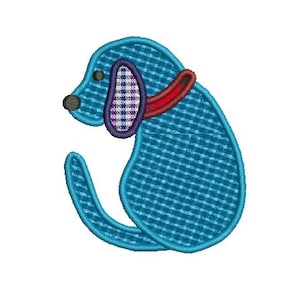 dog applique embroidery design
