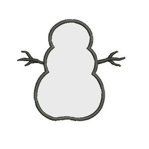 Snowman Applique, Christmas applique, machine embroidery design