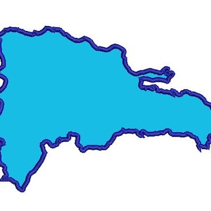 Dominican Republic map outline applique machine embroidery design files