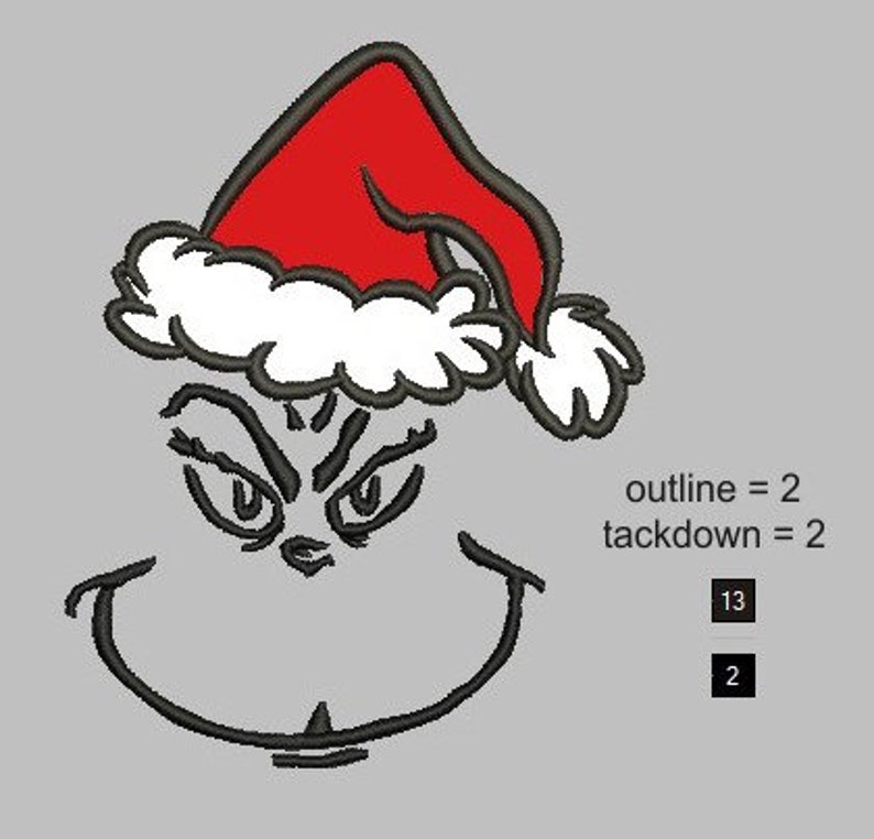 Grinch Machine Applique Embroidery Design Etsy