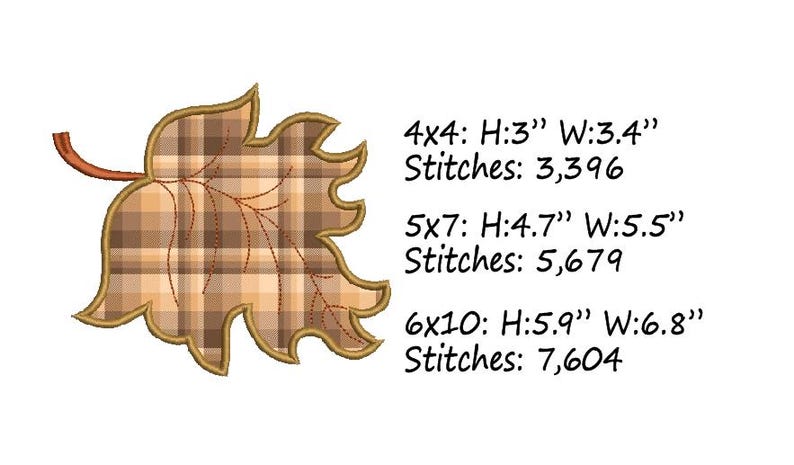Autumn Leaf Applique Machine Embroidery Design Files, Digital Download ...