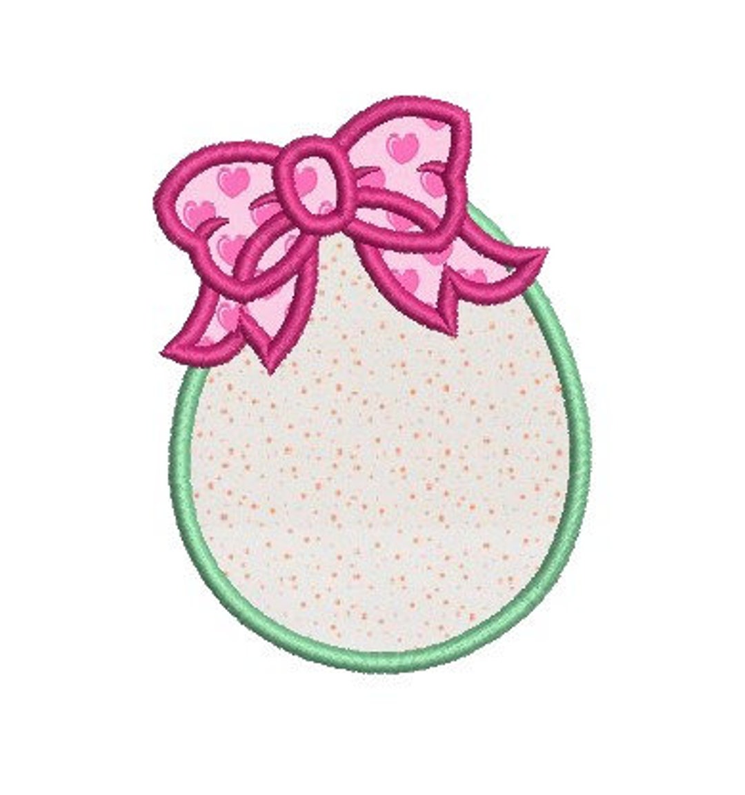 Easter Egg With Bow Applique Embroidery Design - Etsy
