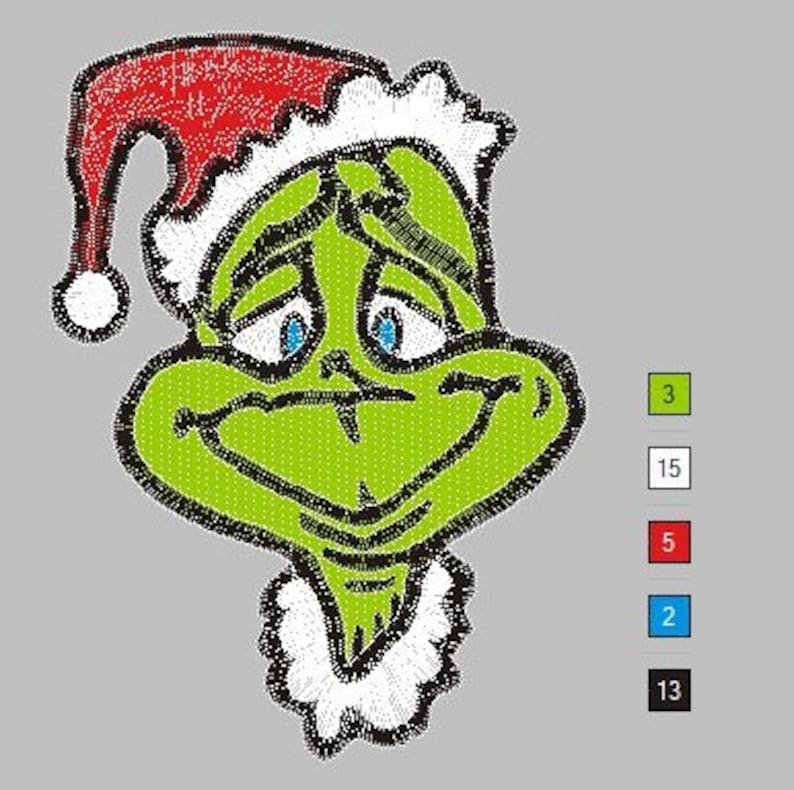 Grinch machine embroidery design Etsy