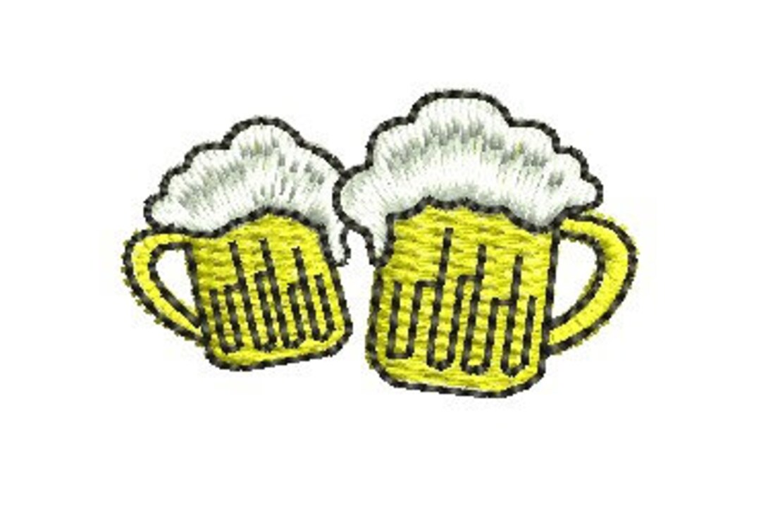 Beer Mugs Embroidery Design Etsy