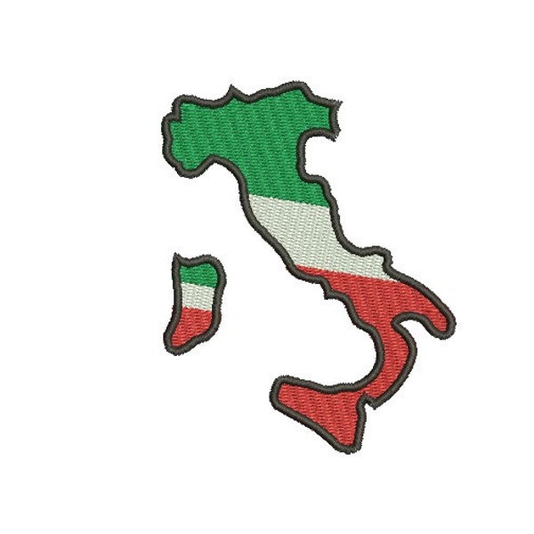 Italy map machine embroidery design