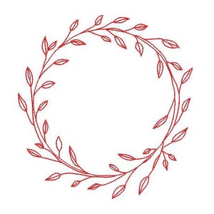 Puede incluir: Un dibujo de línea roja de una corona hecha de hojas y ramas.