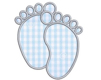 Baby feet applique machine embroidery design files, baby,toddler,cute