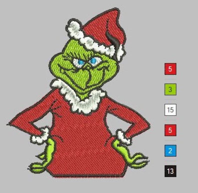 Grinch Machine Embroidery Design Etsy