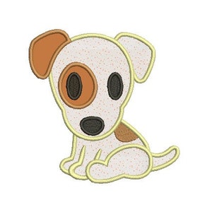 Puppy dog applique machine embroidery design