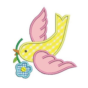 peace dove applique embroidery design