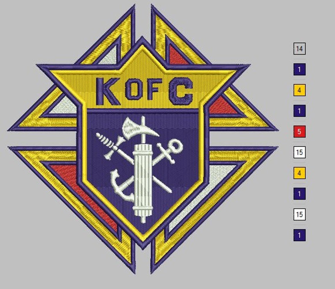 Knights of Columbus Embroidery Design Etsy