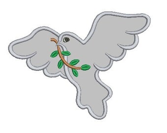 Peace Dove applique embroidery design