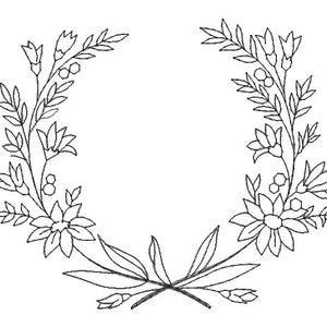 flower wreath redwork machine embroidery design files