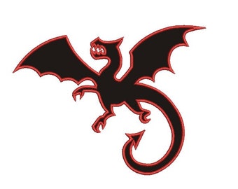 Dragon applique machine embroidery design files