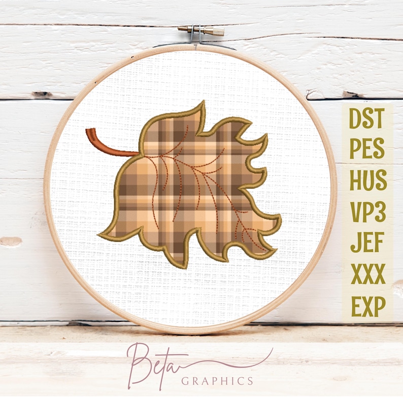 Autumn Leaf Applique Machine Embroidery Design Files, Digital Download ...