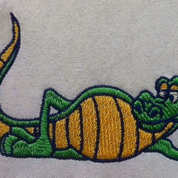 Alligator embroidery design machine embroidery