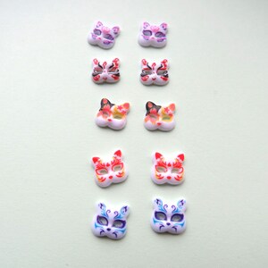 Nail Charms Tiny Cats in Masks Set of Ten