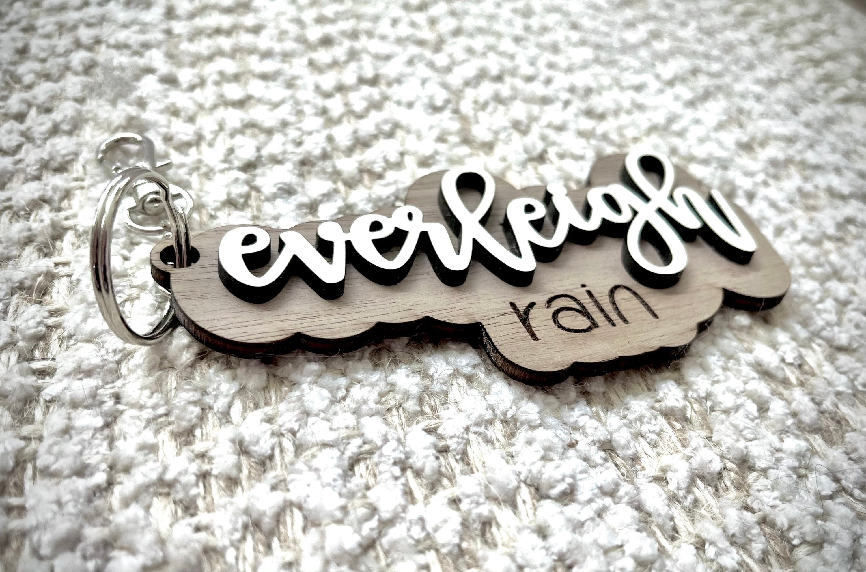 Custom Laser Cut Name Keychain First Middle Name Keychain Etsy