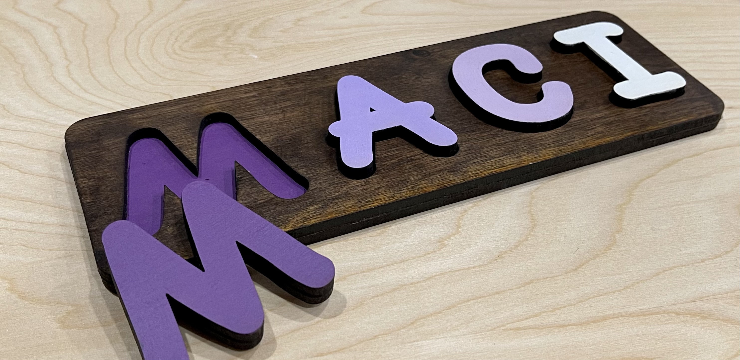 Custom Wooden Name Puzzles Laser Cut Name Puzzle Childrens Etsy