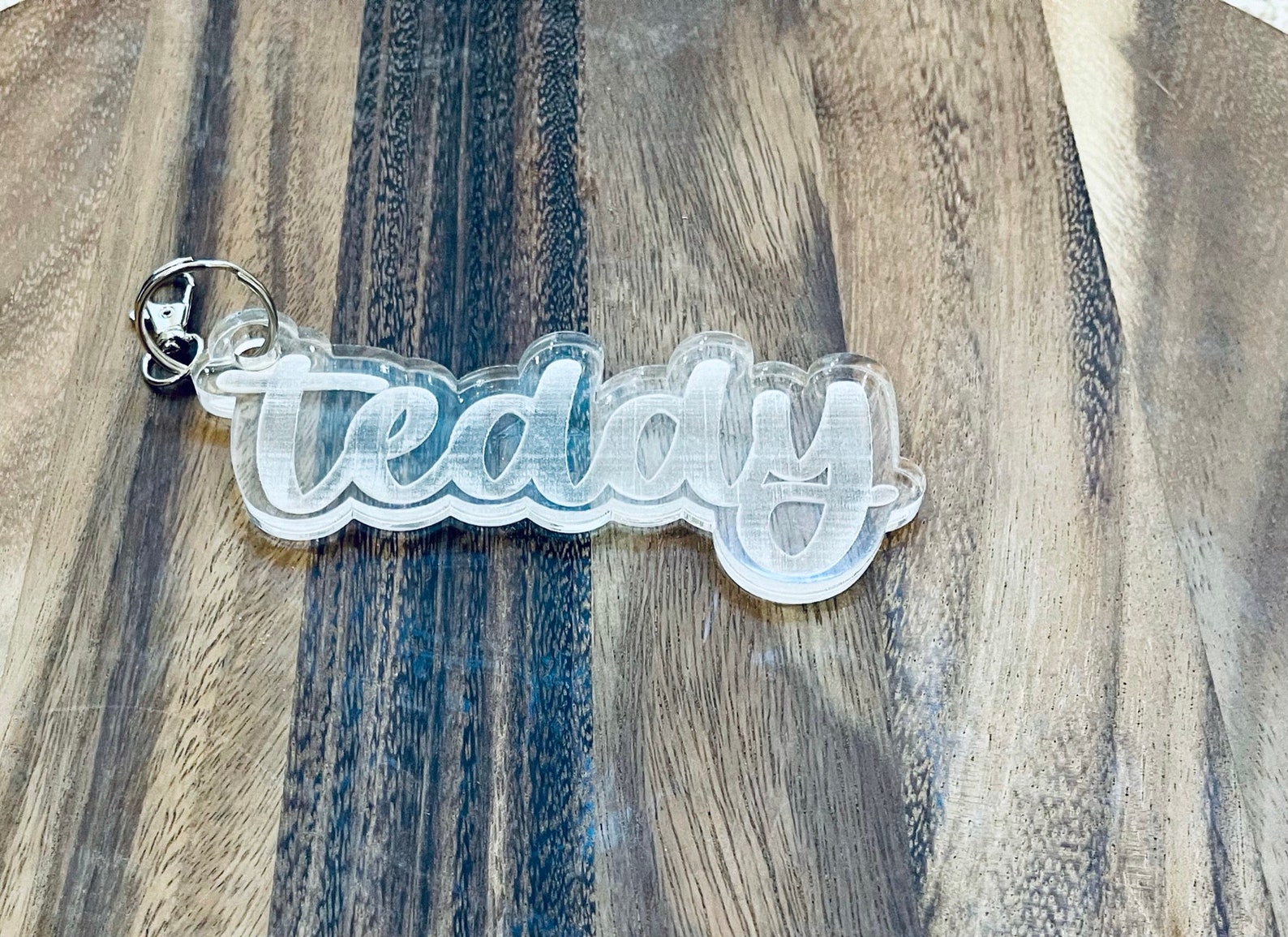 Custom Acrylic Name Keychains Engraved Name Keychain Clear Etsy
