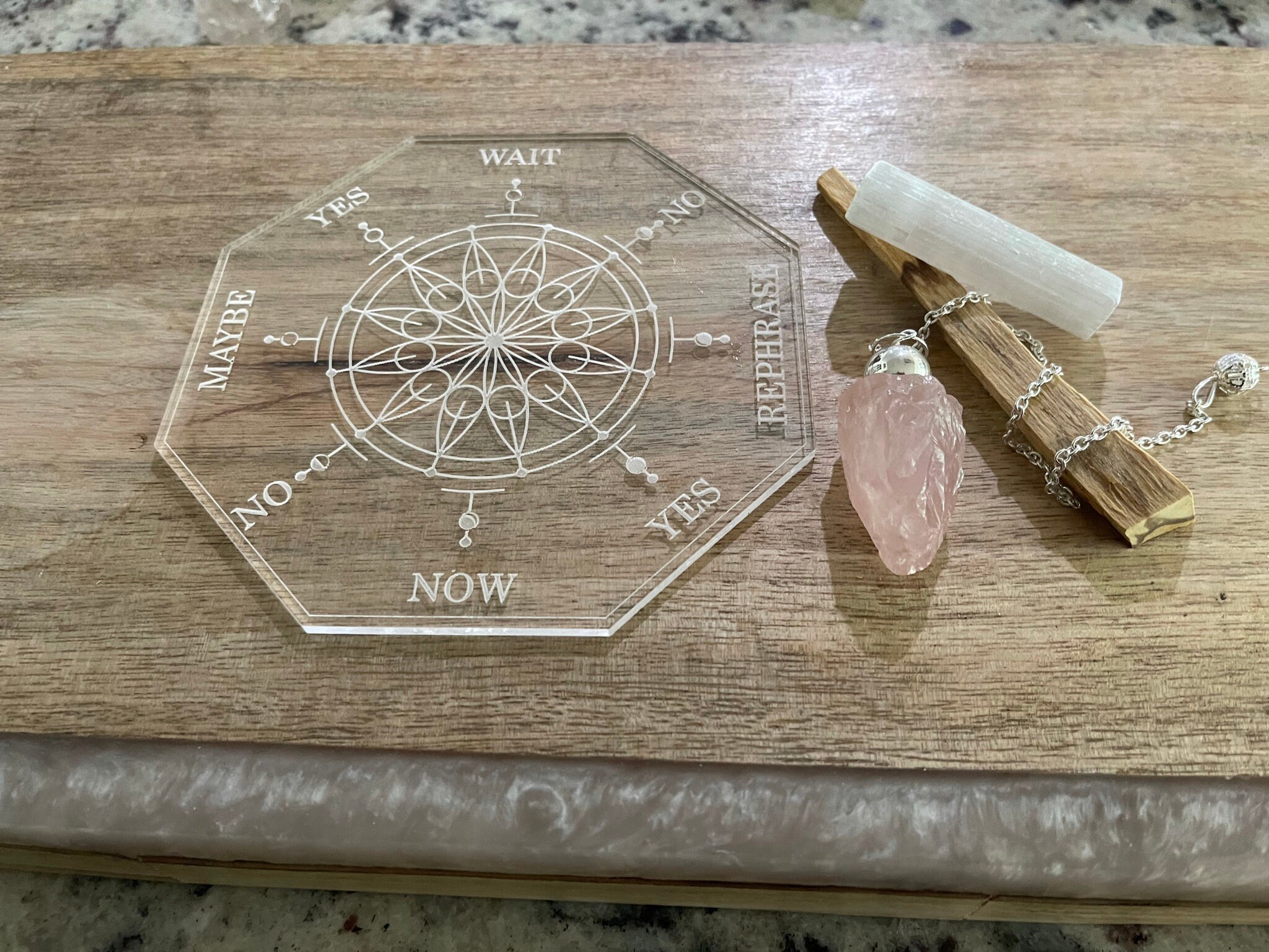 5 Sacred Geometry Engraved Pendulum Board Acrylic Etsy