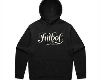 Fútbol Nada Más Heavyweight Tee Hoodie | Soft Flock Print Soccer Fashion