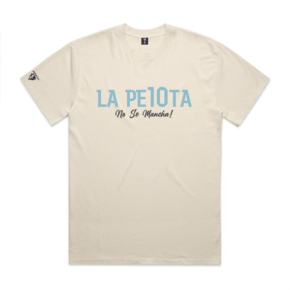 La Pelota no se mancha Heavyweight Tee Hoodie | Soft Flock Print Soccer Fashion