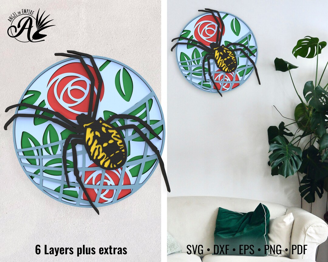 Garden Spider SVG Cut Files for Laser Cutting, Paper Cutting, CNC ...