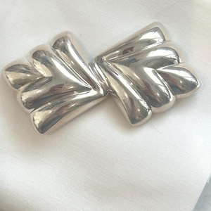 Vintage Sterling Silver Brooch: Sculptural Abstract Modernist Design