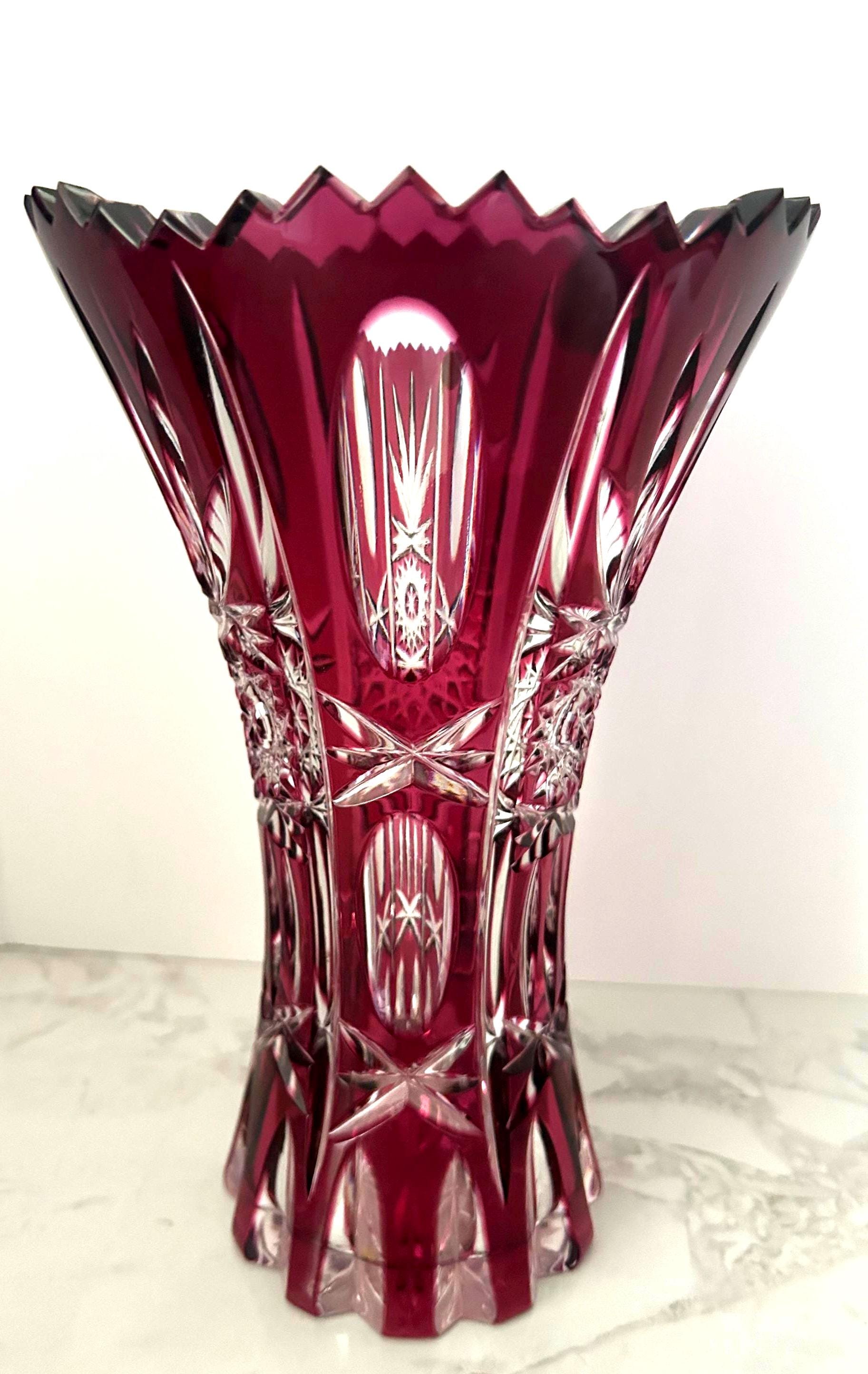 Red Crystal Vase - Etsy