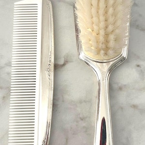 Sterling baby comb and brush set
