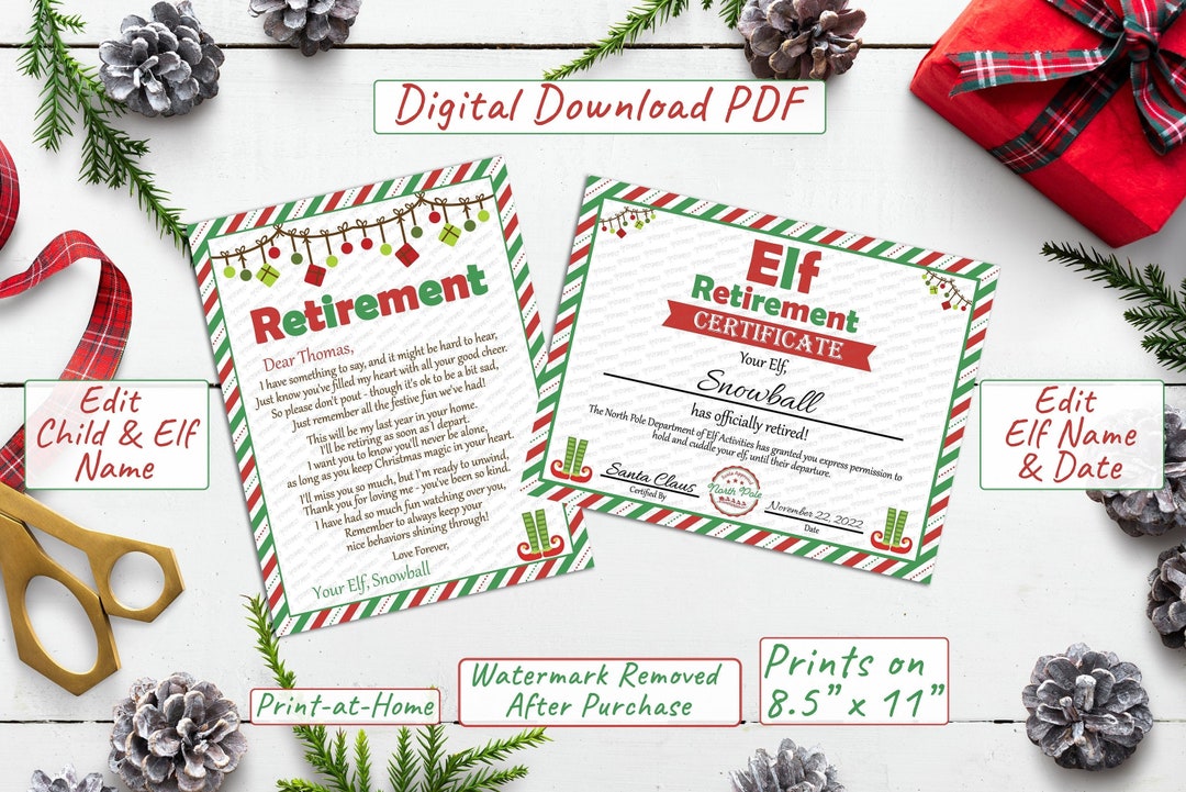 Editable Elf Retirement Letter Digital Download Printable Etsy UK