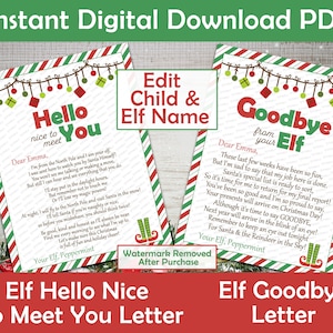 Carta de llegada de un elfo por primera vez / Carta de elfo nuevo personalizada e imprimible / Descarga instantánea / PDF / Edición con Adobe Reader / Impresión en casa