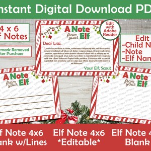 A Note From your Elf | Printable & Editable | PDF DOWNLOAD | Print-at-Home | Naughty Nice Report Card | Elf Warning | Elf Notice