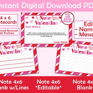 Eine Nachricht von Ihrem Valentine | Druckbar und bearbeitbar | Valentinstag Grußkarten | PDF-DOWNLOAD | Print-at-Home