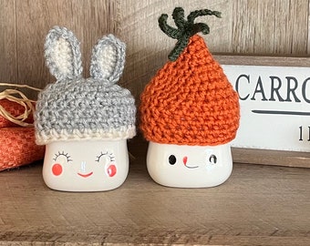 Marshmallow Mug Gray Cream  Bunny Carrot Set