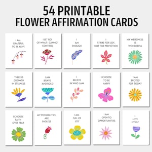 54 Cartões de Afirmação Positiva para Imprimir, Cartões de Afirmação Motivacional para Mulheres, Meninas, Crianças | Cartões de Positividade e Encorajamento Feminino