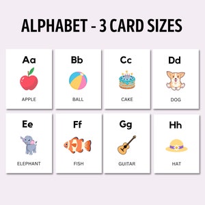 Tarjetas didácticas del alfabeto para imprimir, tarjetas didácticas del alfabeto, letras para preescolar, libro del abecedario para bebés, alfabetos para el aula, tarjetas didácticas Montessori para imprimir