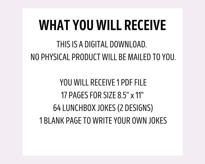Jokes File 64 Kids Lunchbox Jokes Printable: School Riddles (digital Download) - Etsy