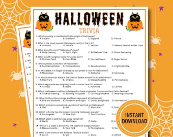 Halloween Trivia Game: Fun for Kids & Adults (Digital Download)